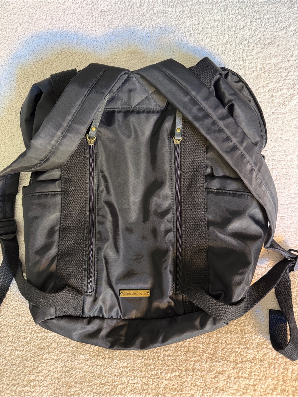 Madden girl Black Nylon Backpack/ Everyday Bag